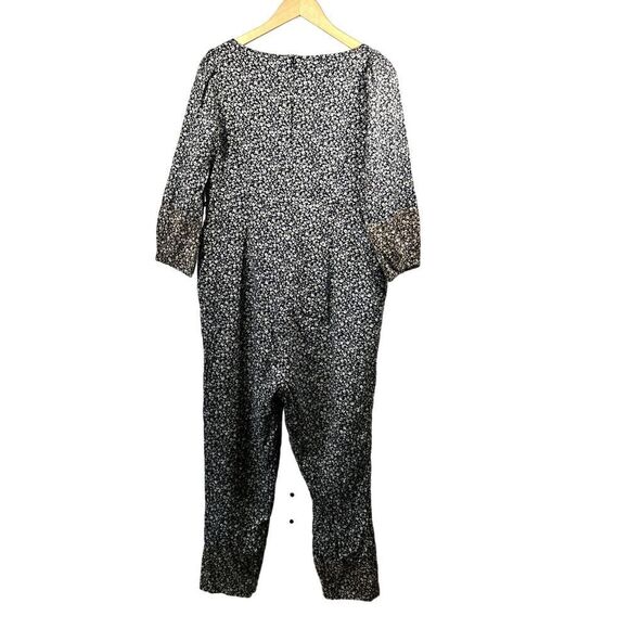 HATCH Women's Maternity Cotton Ditsy Floral Long Sleeve Jumpsuit Black Size 2 - Picture 10 of 16